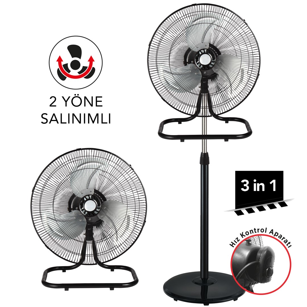 Sanayi Tipi Vantilatör (3in1) 90W